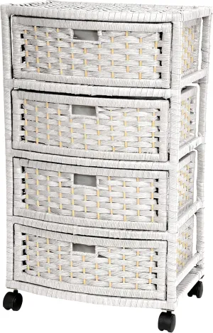 Red Lantern 29" Natural Fiber Chest of Drawers - White