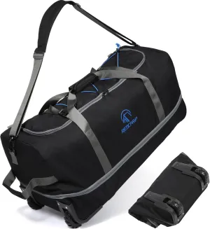 REDCAMP 85L/120L/140L Foldable Duffle Bag with Wheels, Large Travel Duffel Bag