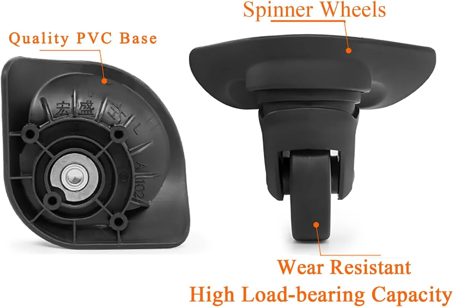 Replacement Luggage Wheels for Suitcases Repair, Set of 4, Luggage Spinner Wheel Replacement Repair Casters for Travel Customs Trolley Bag
