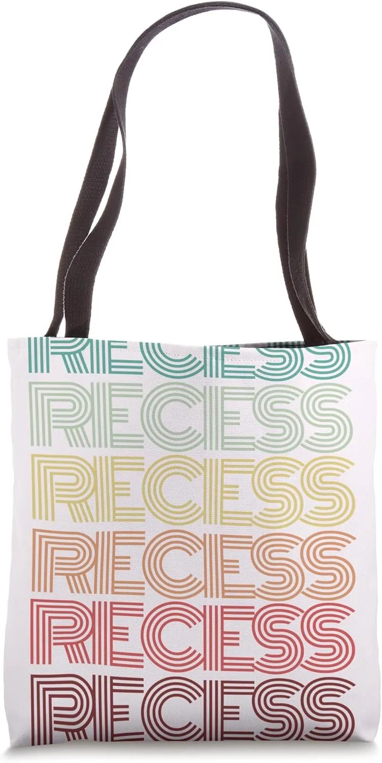 Retro I'M JUST HERE For RECESS Humor Groovy Party 80s Gag Tote Bag