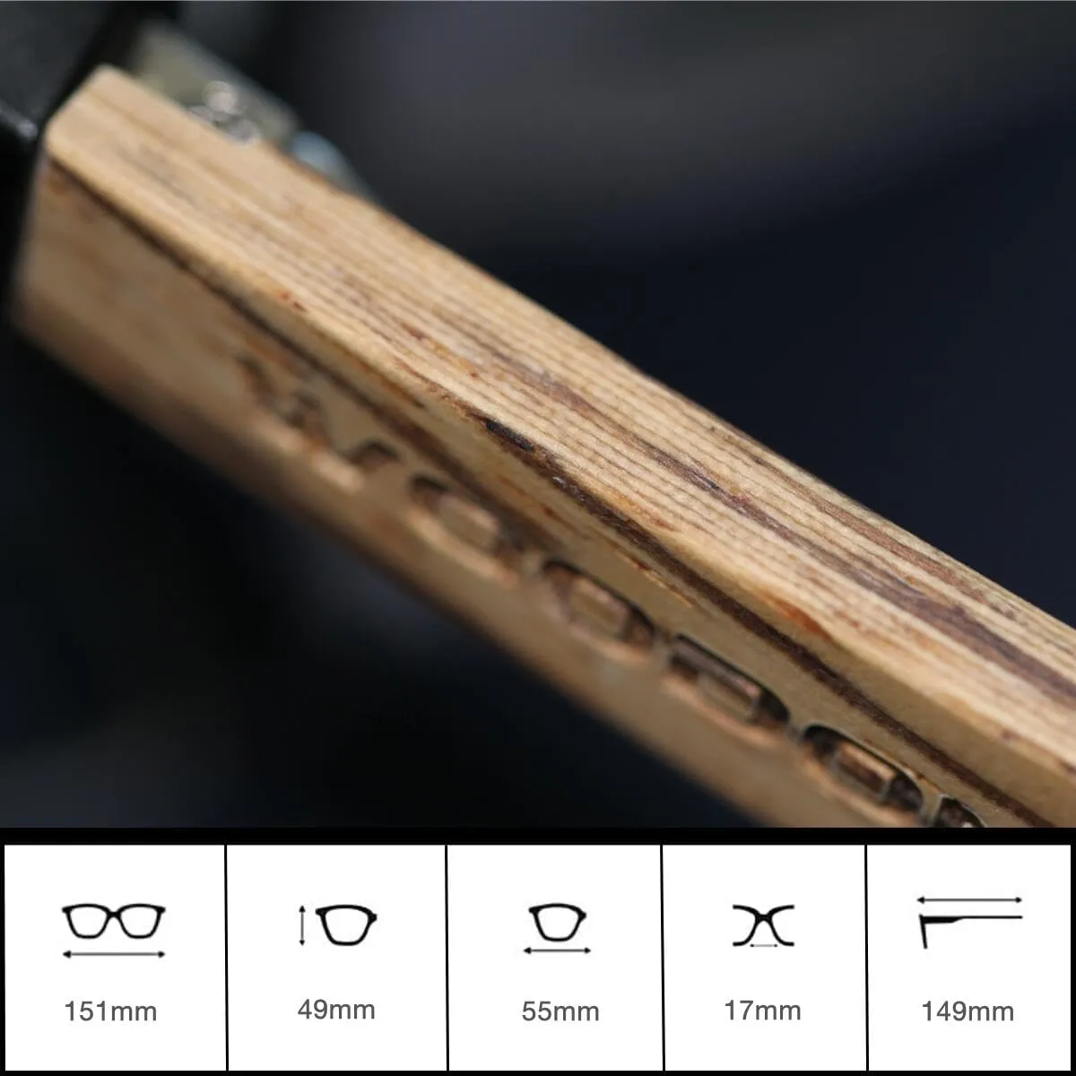 Retro Wood Polarized Sunglasses - Cool Style Matte Finish Frame with Wooden Temple for Men and Women Perfect Gifts