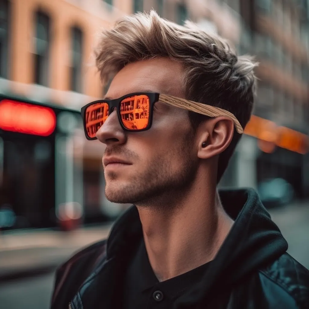 Retro Wood Polarized Sunglasses - Cool Style Matte Finish Frame with Wooden Temple for Men and Women Perfect Gifts