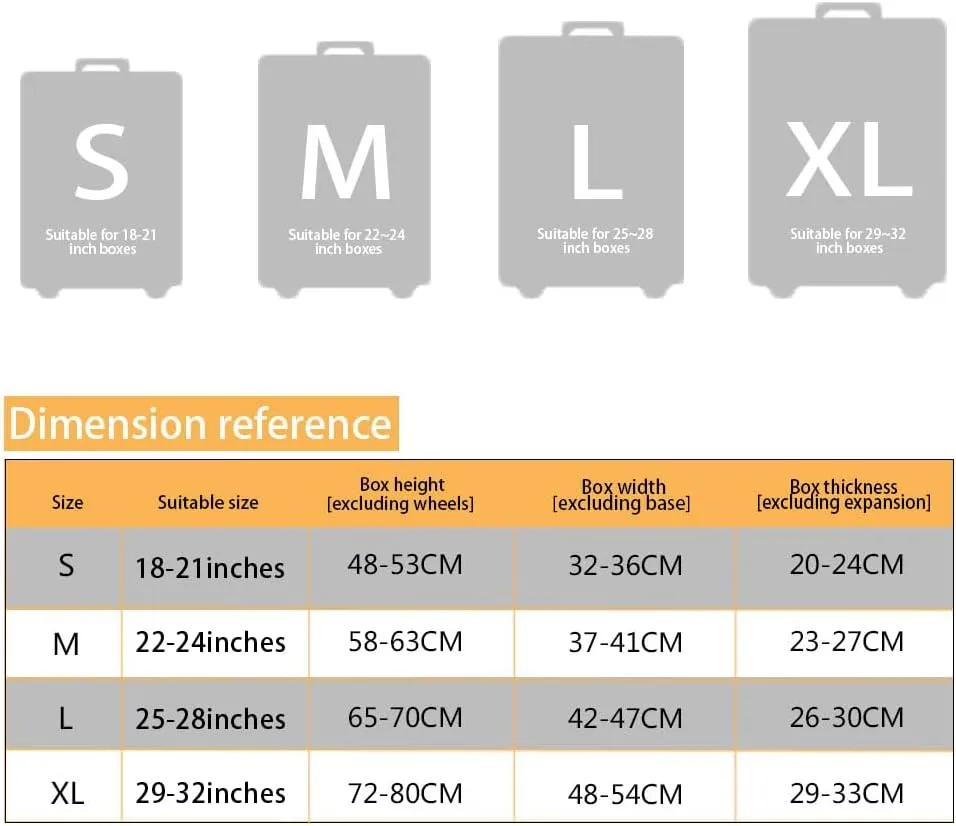 Reuasble Luggage Cover - Waterproof Baggage Covers Dustproof & Scratch-Resistant Protective Coevrs Easy to Carry for Travel Lovers Butterfly