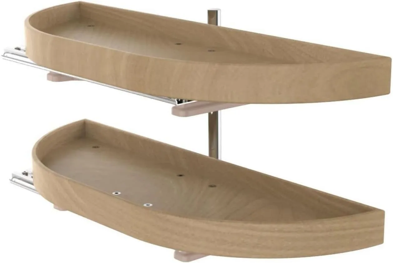 Rev-a-Shelf Wood Half Moon 2 Shelf Lazy Susan