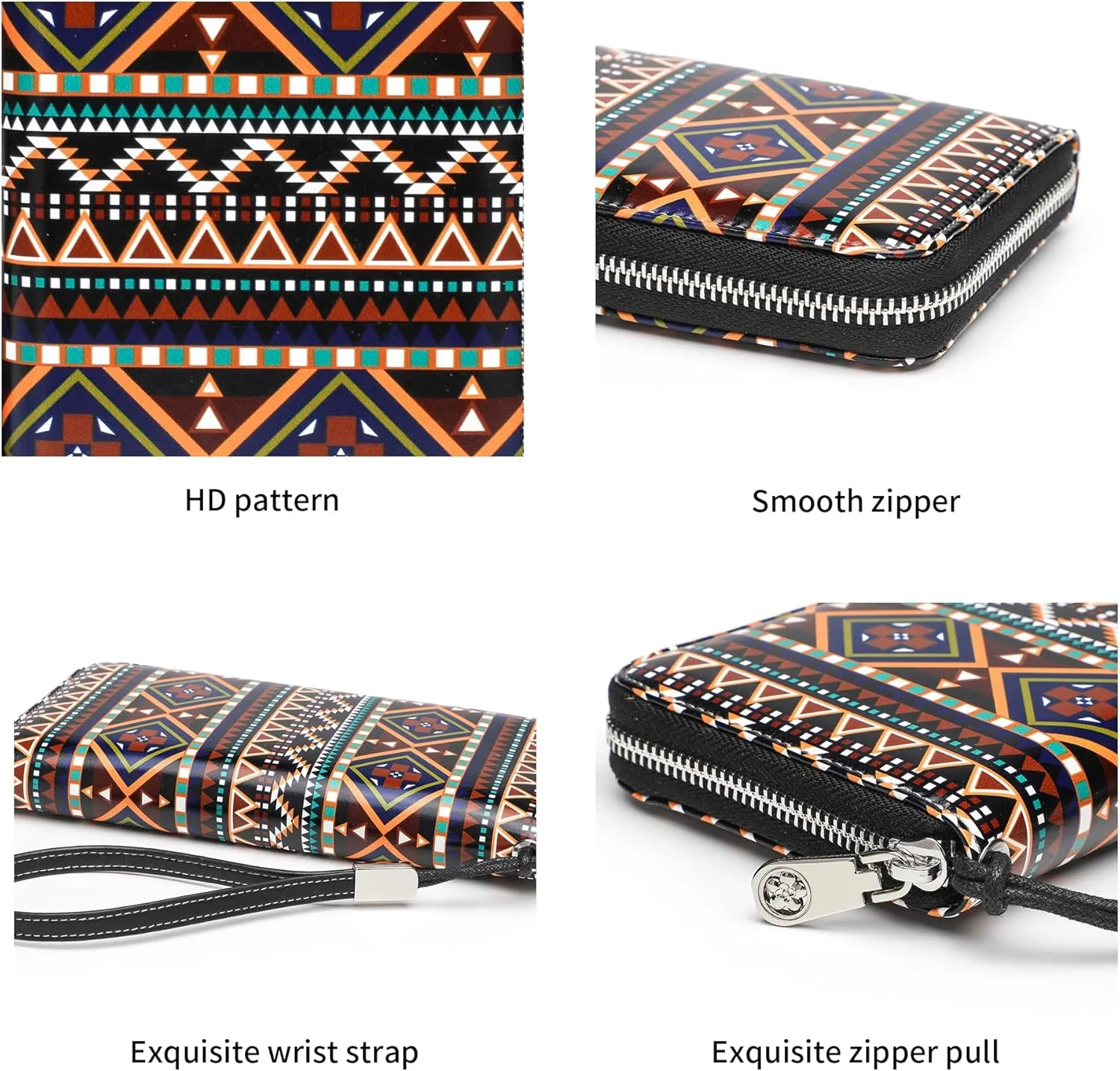 Rfid Blocking Wristlet Large Wallet for Women Credit Card Holder Bifold Designer Zipper Phone Long Wallet Purse Exotic