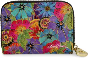 RFID Secure Armored Zipper Wallet by Laurel Burch (Blossoming Florals)