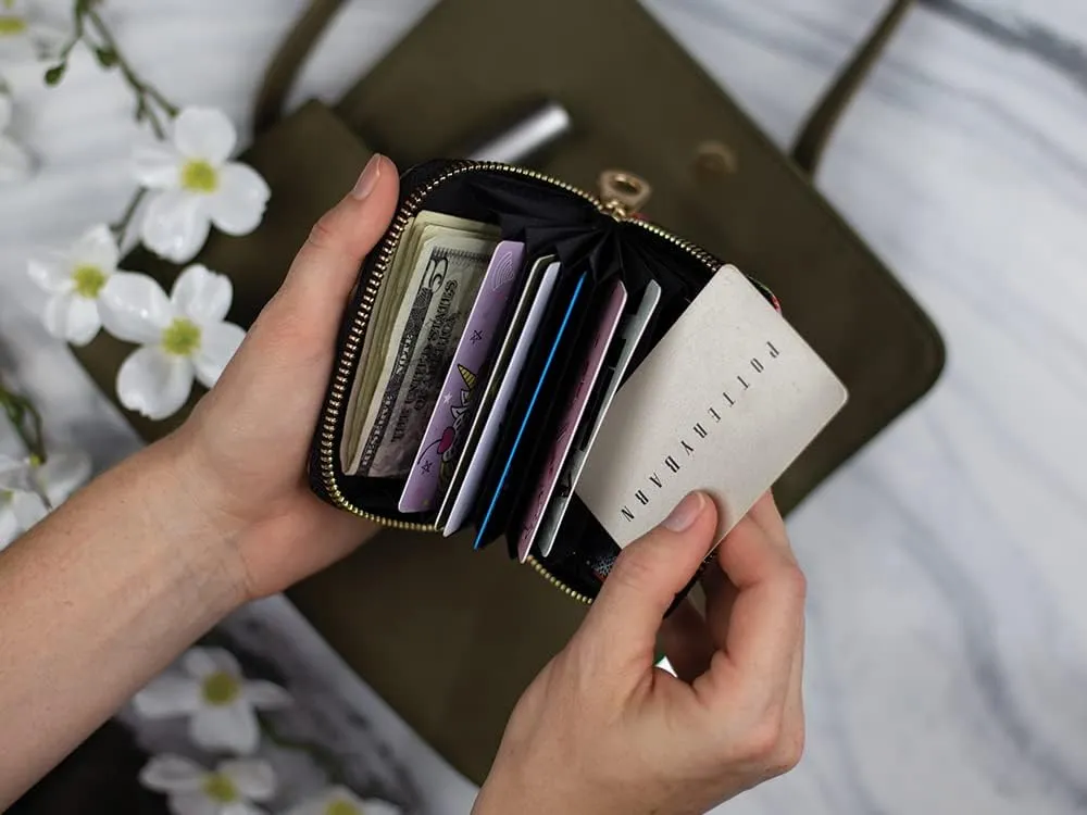 RFID Secure Armored Zipper Wallet by Laurel Burch (Blossoming Florals)