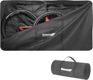 Rhinowalk Bike Transport Bag for 29 Inch Wheel Size Mountain Road Bikes - Waterproof Bicycle Travel Case Foldable Carrier Bag for Train Air Travel (29inch-Black)