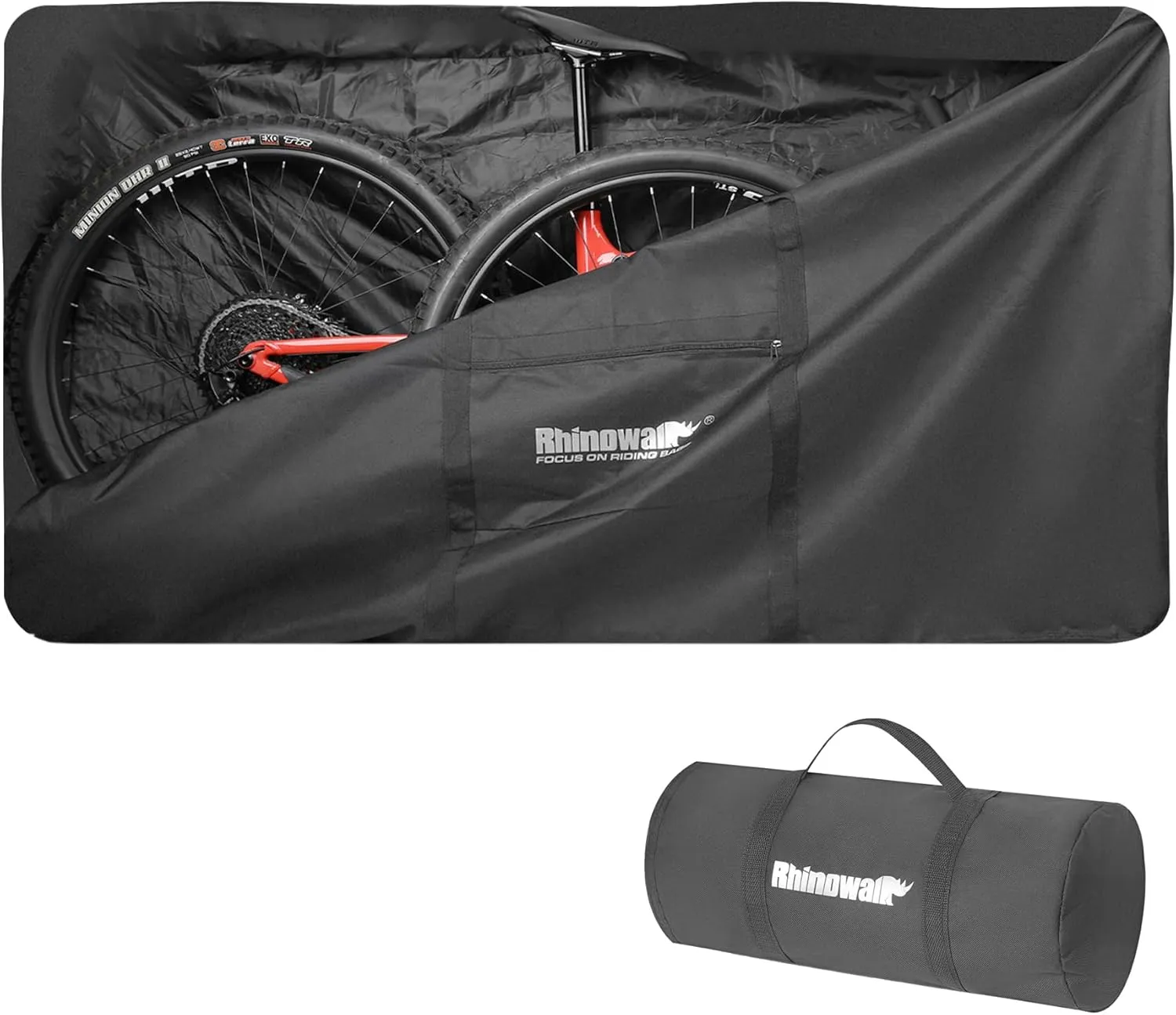 Rhinowalk Bike Transport Bag for 29 Inch Wheel Size Mountain Road Bikes - Waterproof Bicycle Travel Case Foldable Carrier Bag for Train Air Travel (29inch-Black)