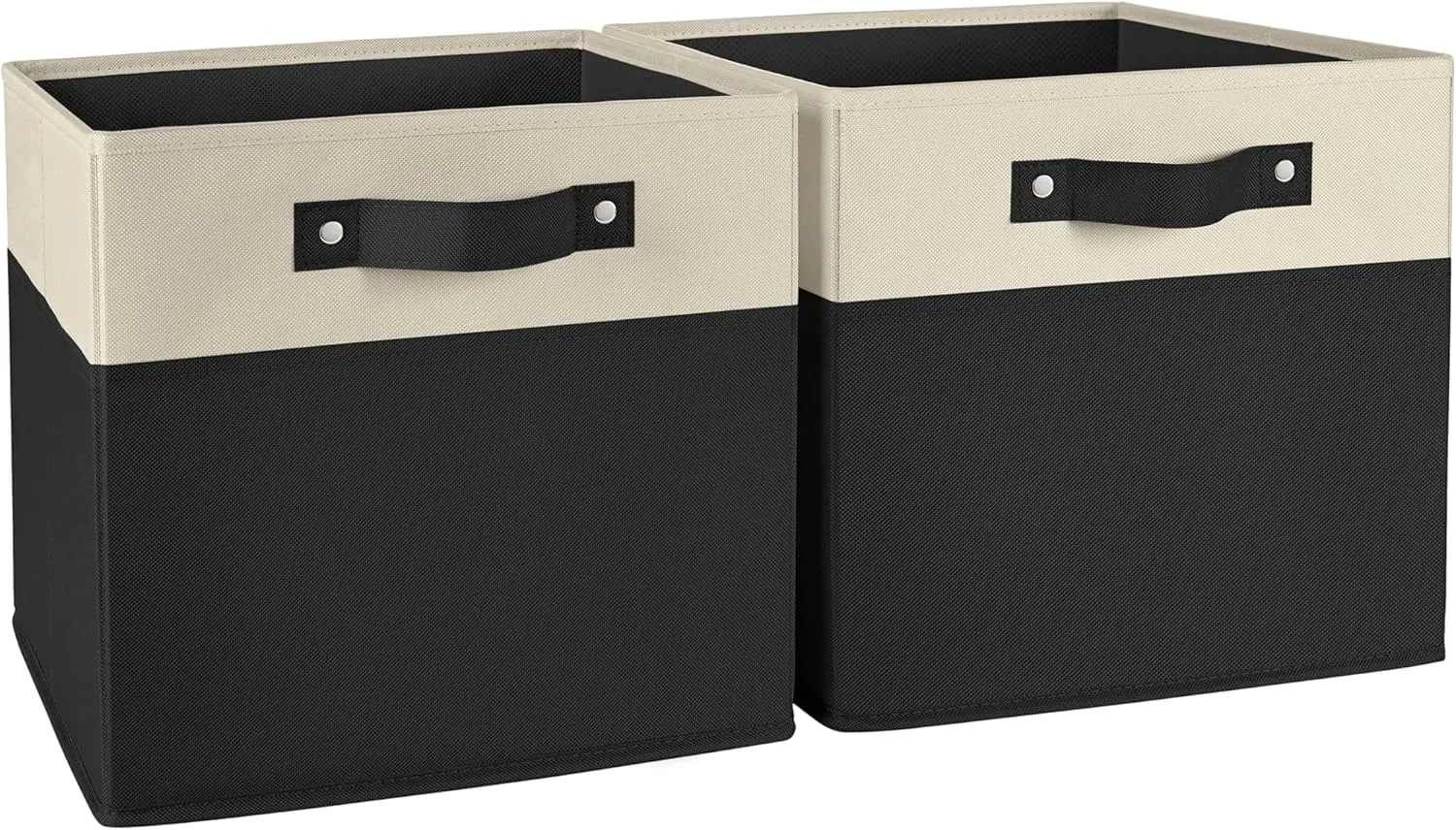 RiverRidge Kids storage bins - 10.5 Cube Storage Organizer with Handles – Black Two-Tone closet organizers and storage for Toys, Shoes & More - Fits RiverRidge Cabinets