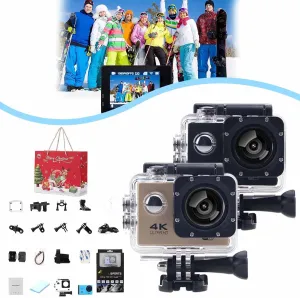 Roamix Vision  4K, Roamix Vision 4k Action Camera, 170 ° Ultra Wide Angle WiFi Camcorder, Outdoor Waterproof Sports Cameras for Photography and Diving Enthusiasts (2Pcs-D)