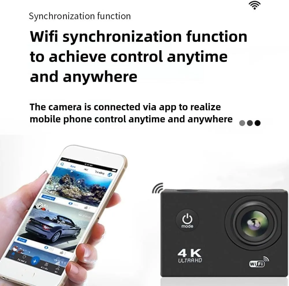 Roamix Vision  4K, Roamix Vision 4k Action Camera, 170 ° Ultra Wide Angle WiFi Camcorder, Outdoor Waterproof Sports Cameras for Photography and Diving Enthusiasts (2Pcs-D)
