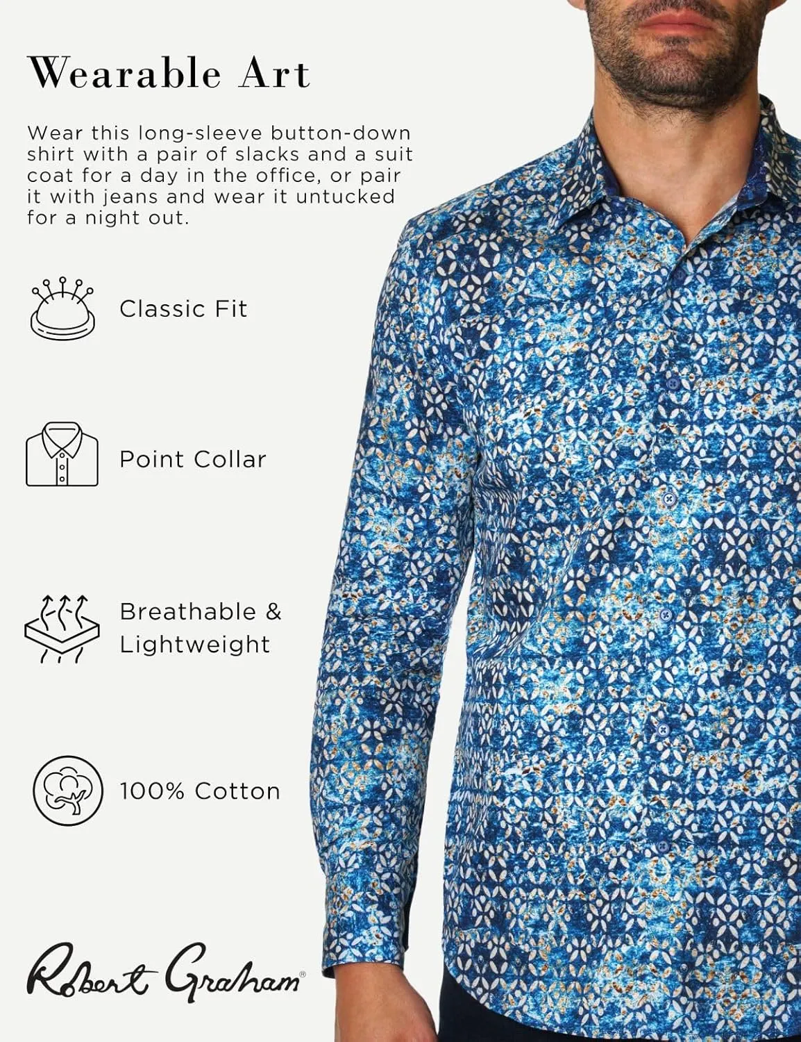 Robert Graham Men's Mezza Long Sleeve Woven Button Down Shirt