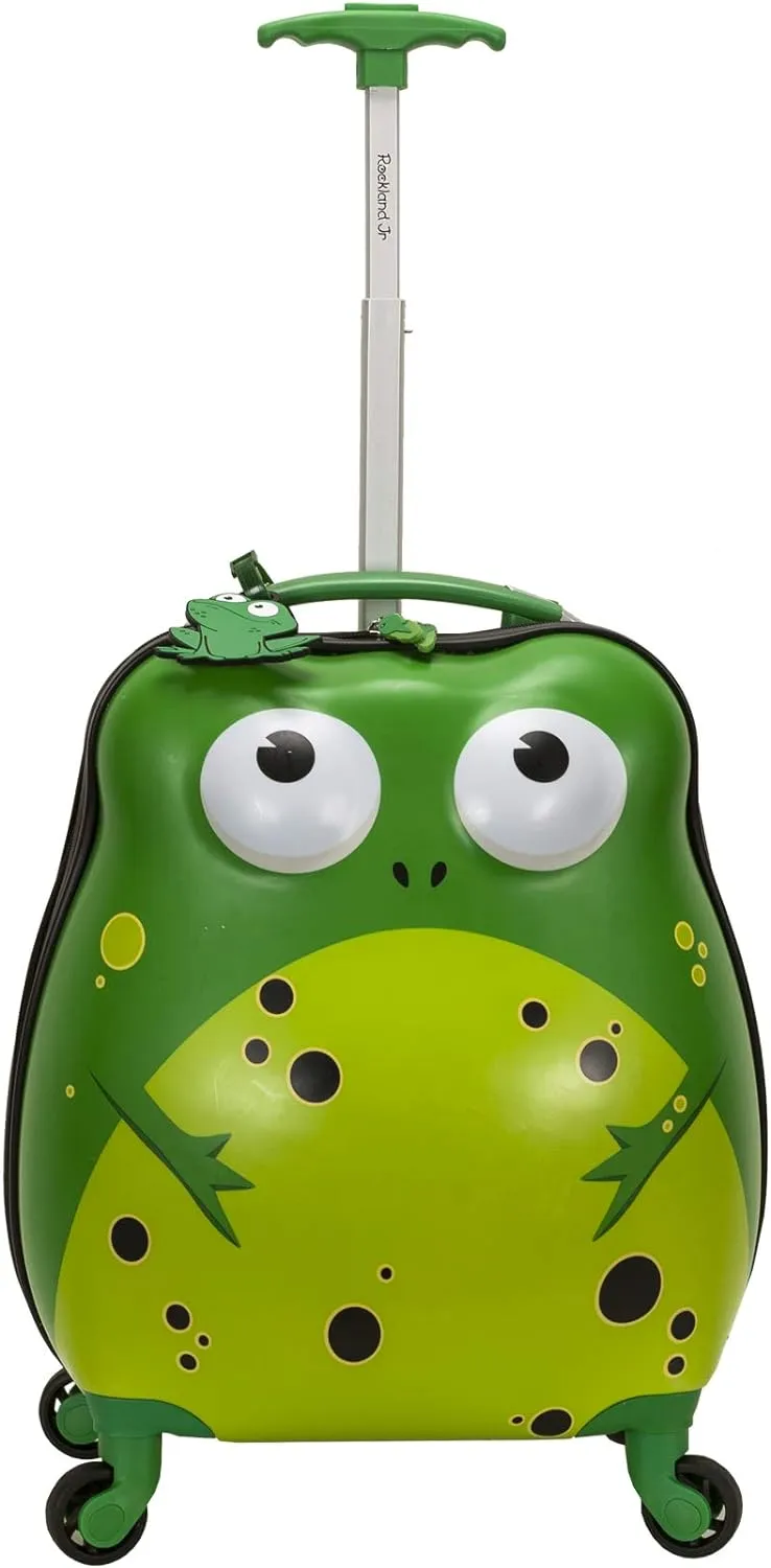 Rockland Jr. Kids' My First Hardside Spinner Luggage, Expandable, Frog, Carry-On 19-Inch