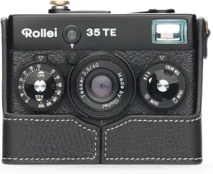 Rollei 35/35S/35T/35TE/35SE Case, BolinUS Handmade Genuine Real Leather Half Camera Case Bag Cover for Rollei 35/35S/35T/35TE/35SE Camera with Hand Strap (Black)