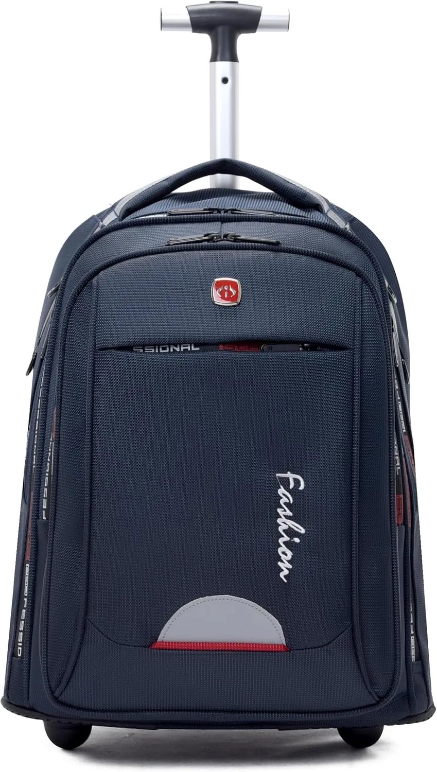 Rolling Backpack for Adults, 22 Inch Backpack with Wheels for Business, College Student and Travel Commuter, Waterproof Wheeled Backpack (blue)