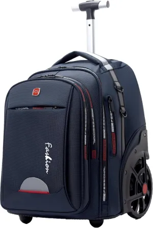 Rolling Backpack for Adults, 22 Inch Backpack with Wheels for Business, College Student and Travel Commuter, Waterproof Wheeled Backpack (blue)