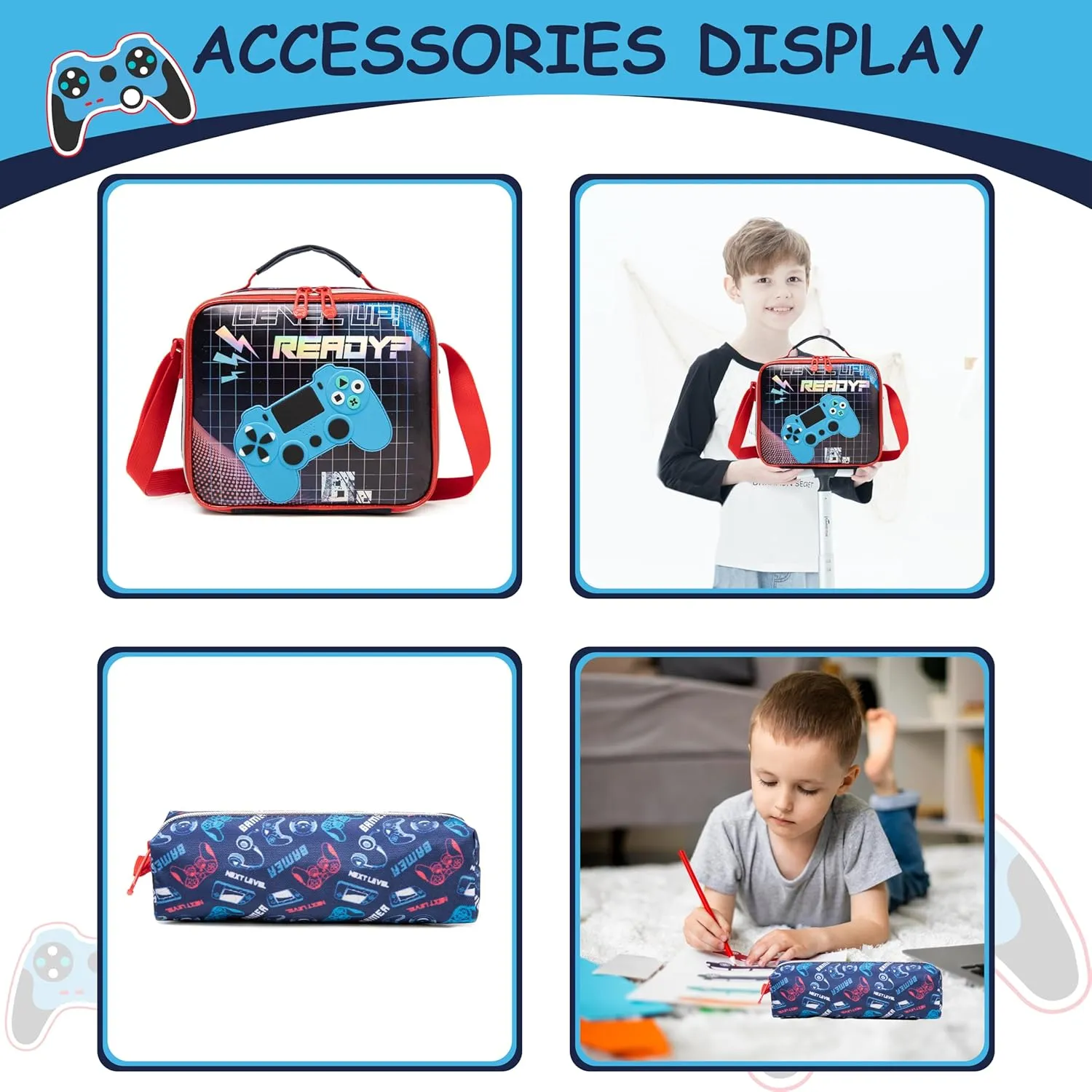 Rolling Backpack for School Backpack with Wheels Kids Backpack for Boys Primary School Daypack Elementary Students Backpacks for Kids with Lunch Box
