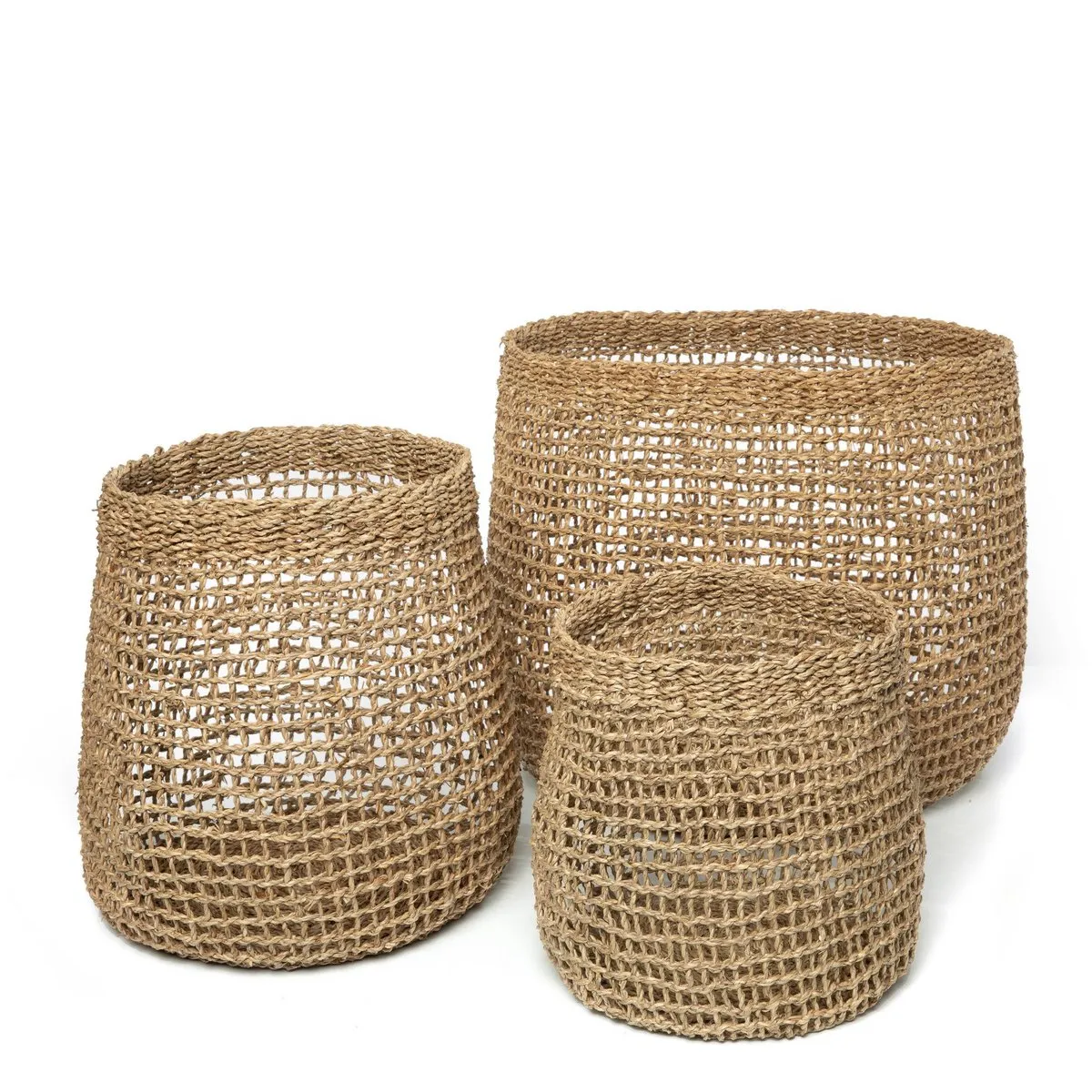 Rootz Lang Co Basket - Storage Basket - Seagrass Woven Basket - Durable & Stylish - 37cm x 35cm x 37cm