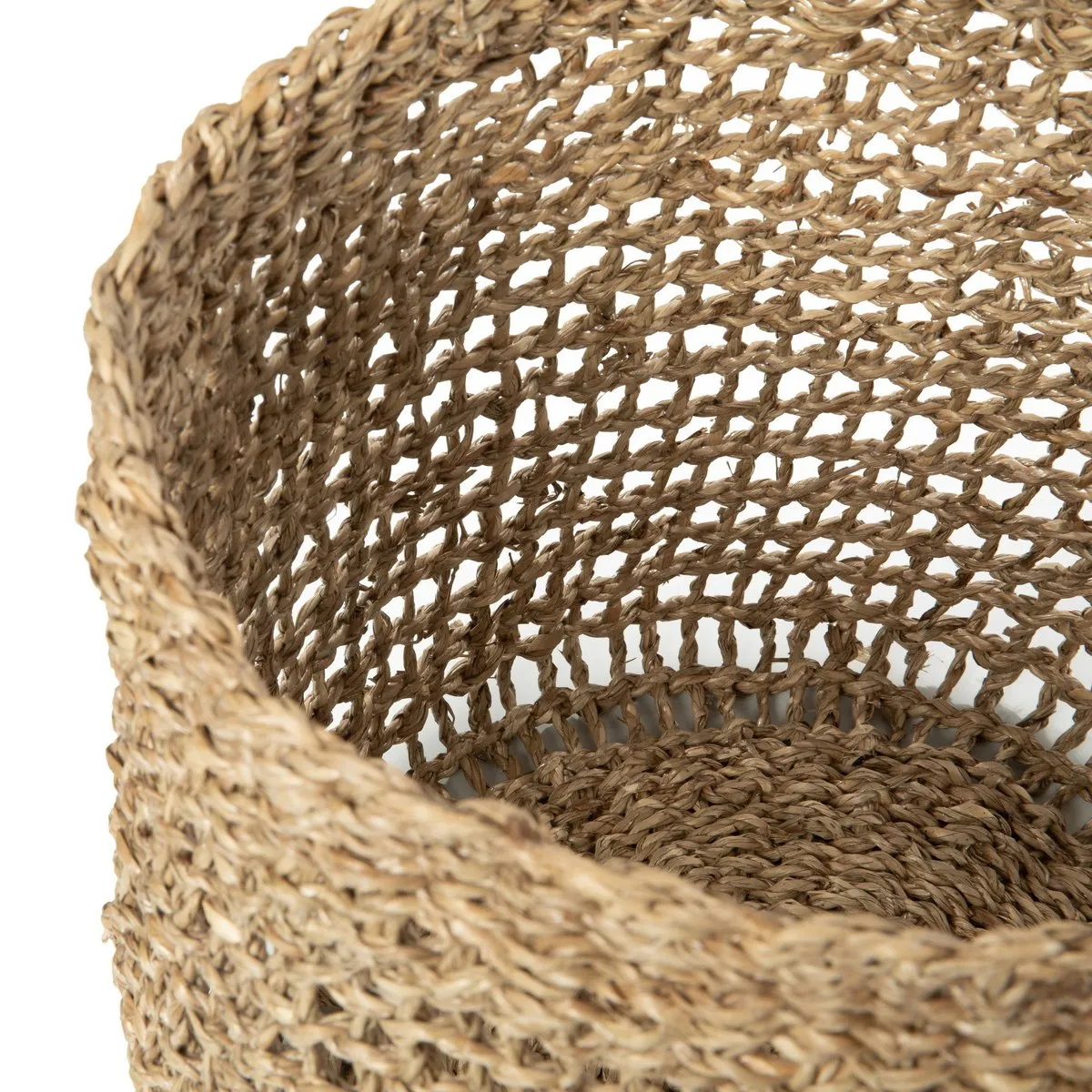 Rootz Lang Co Basket - Storage Basket - Seagrass Woven Basket - Durable & Stylish - 37cm x 35cm x 37cm