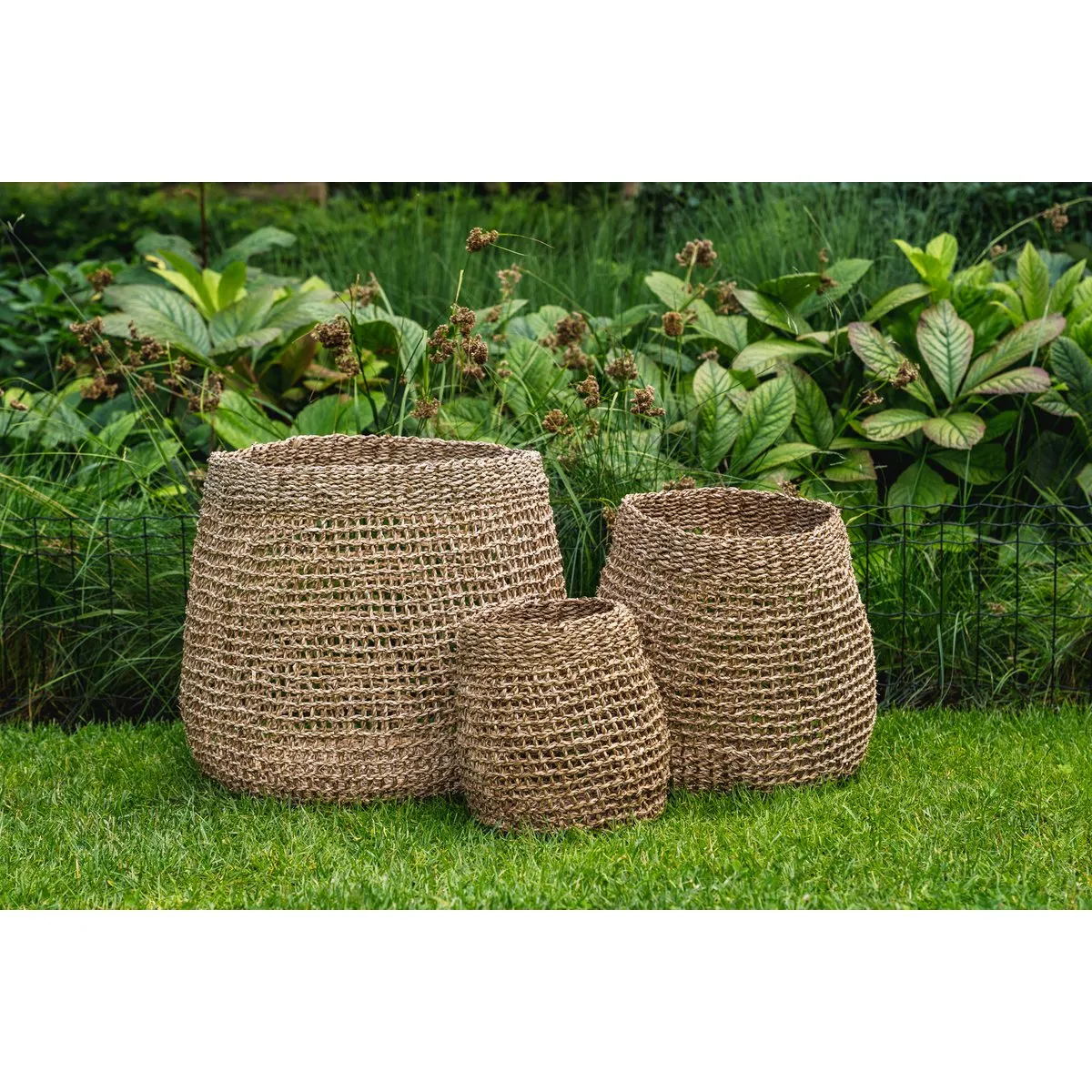 Rootz Lang Co Basket - Storage Basket - Seagrass Woven Basket - Durable & Stylish - 37cm x 35cm x 37cm