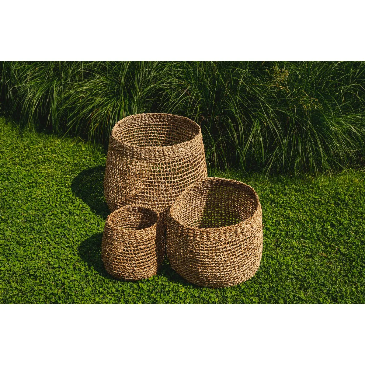 Rootz Lang Co Basket - Storage Basket - Seagrass Woven Basket - Durable & Stylish - 37cm x 35cm x 37cm