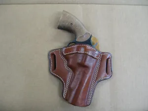 Rossi 971/972 4" Revolver 6 Shot Leather 2 Slot Pancake Belt Holster TAN RH