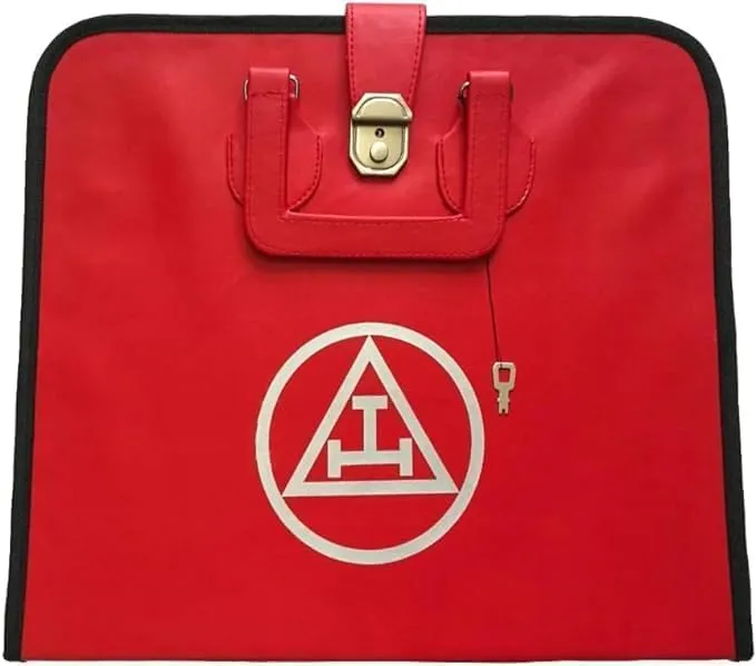ROYAL ARCH CHAPTER APRON CASE - RED IMITATION LEATHER MM, WM, PROVINCIAL