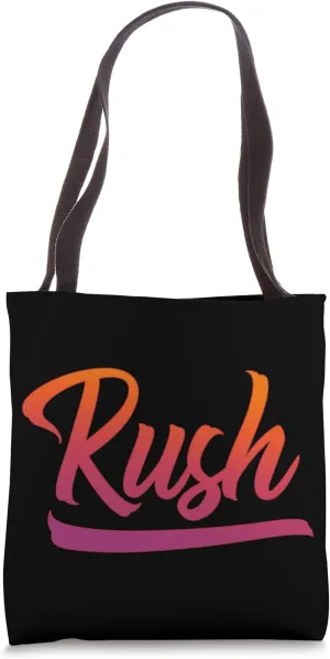 Rush Name and Surname Vintage Retro Calligraphy Design Tote Bag