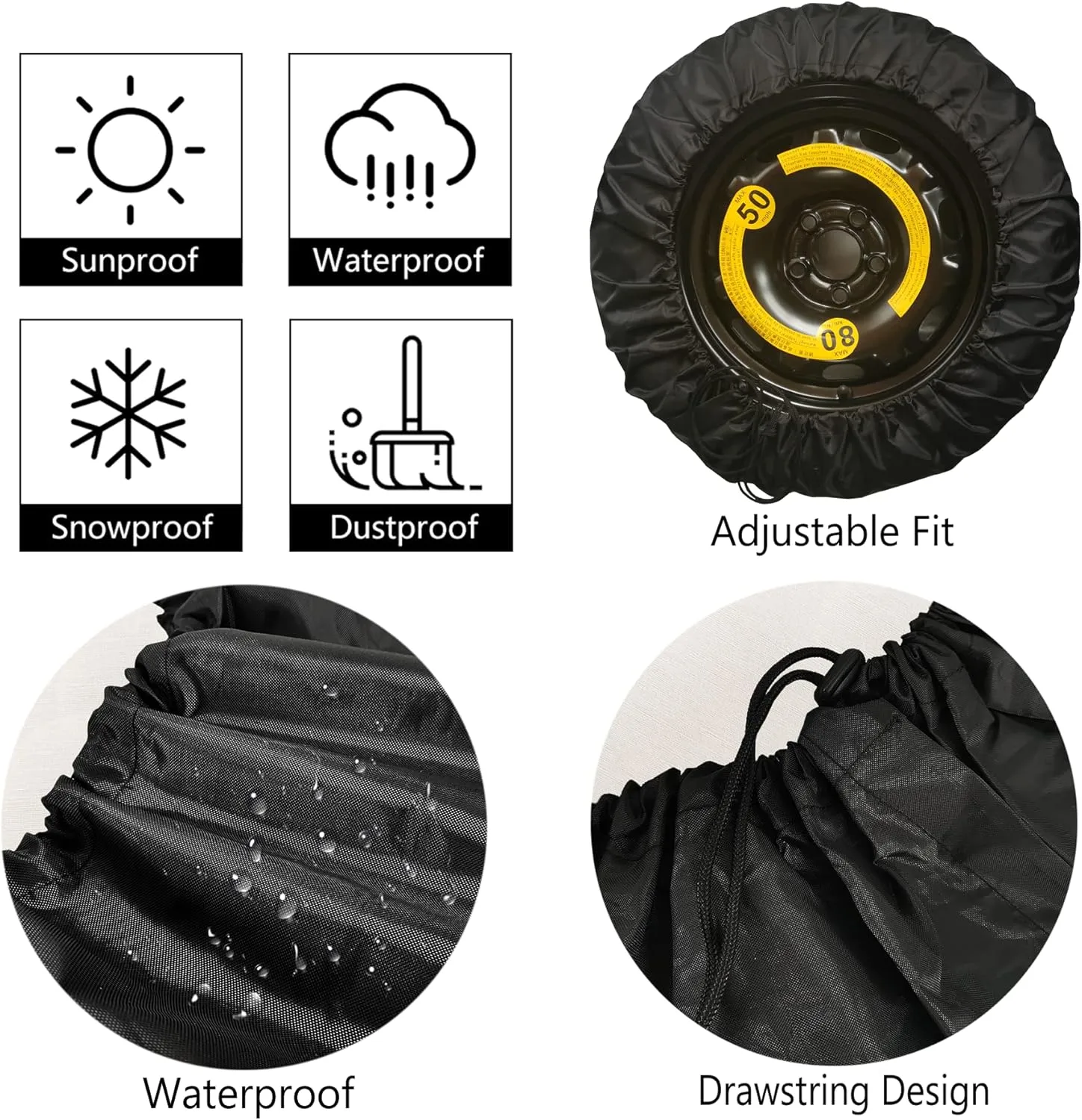 RV Tire Covers Spare Desert Wind Landscape Camper Wheel Trailer Truck Travel Trailer SUV RV Universal Fits 12 Inch