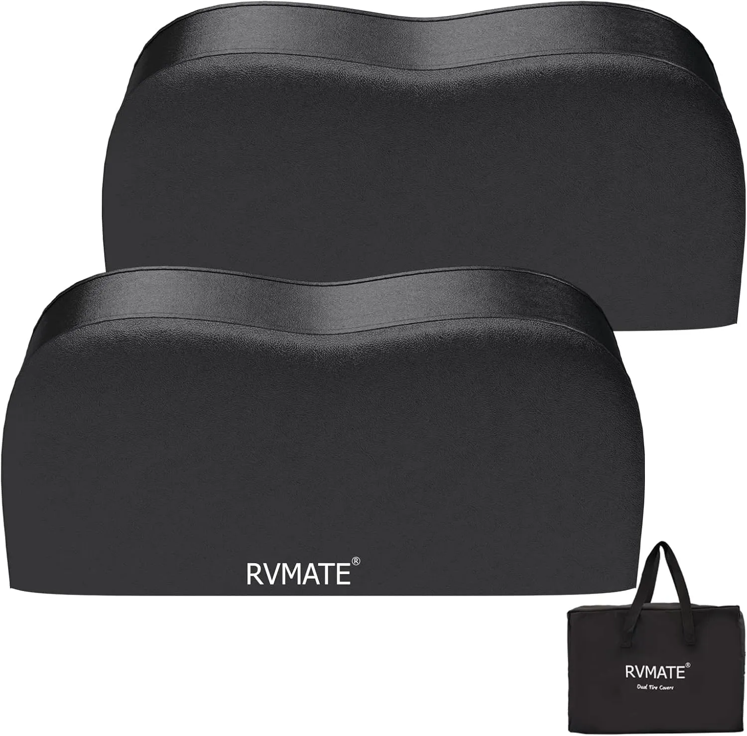 RVMATE RV Tire Covers, Dual Axle Wheel Cover (2 Pack) Fits 30"-33" Diameter Tires, Waterproof Anti-UV Black Dual Tire Covers RV Accessories for Truck/Trailer