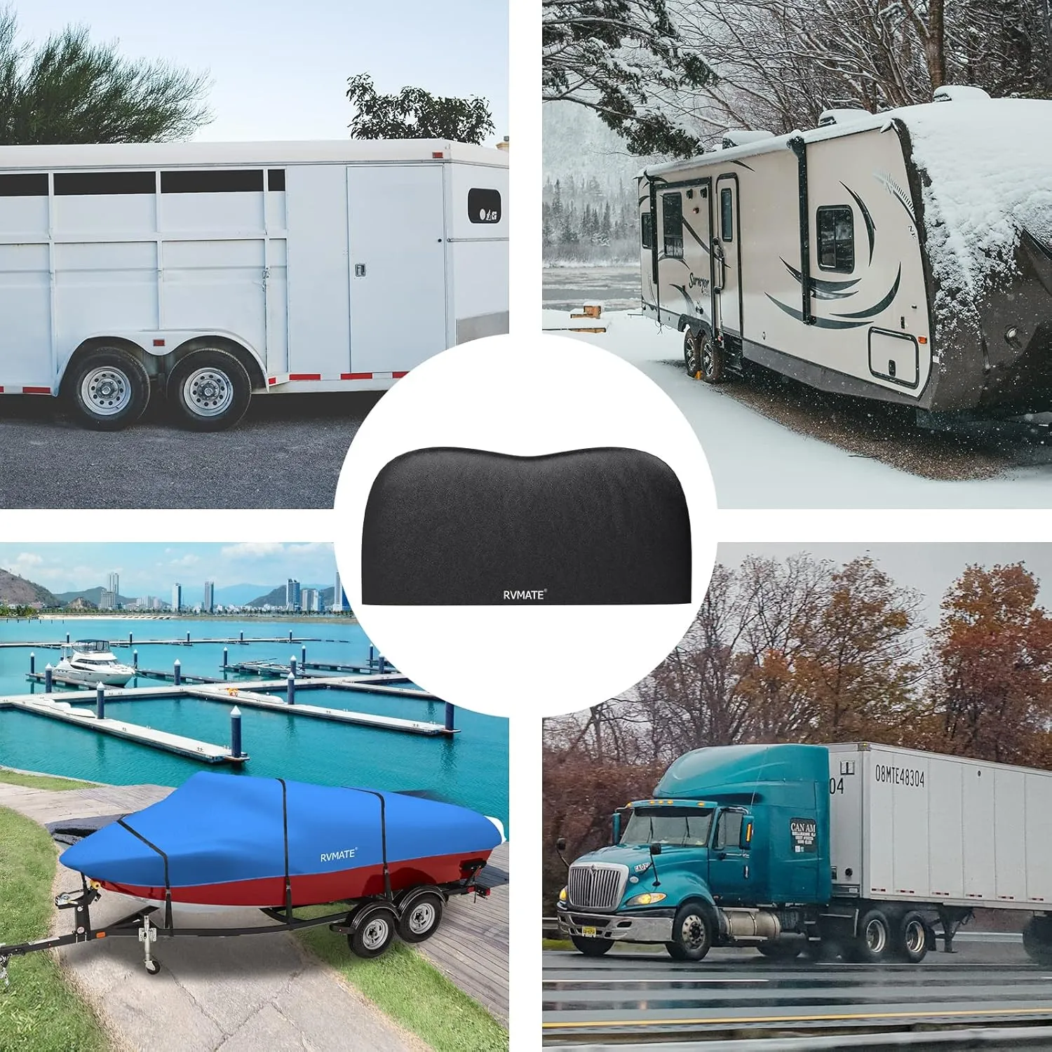 RVMATE RV Tire Covers, Dual Axle Wheel Cover (2 Pack) Fits 30"-33" Diameter Tires, Waterproof Anti-UV Black Dual Tire Covers RV Accessories for Truck/Trailer