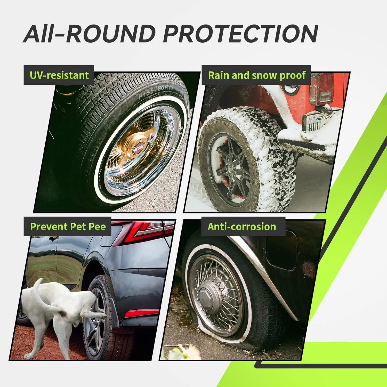 RVMATE RV Tire Covers, Dual Axle Wheel Cover (2 Pack) Fits 30"-33" Diameter Tires, Waterproof Anti-UV Black Dual Tire Covers RV Accessories for Truck/Trailer