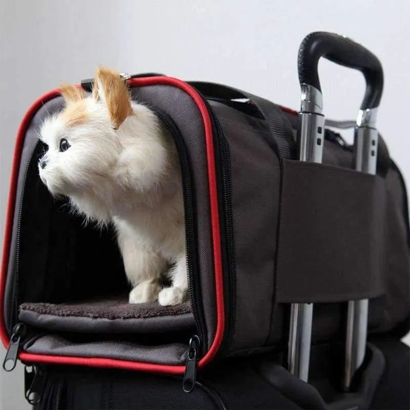 Rynx | Expandable portable pet dog car travel bag for small dogs Oxford breathable cat carrier outdoor car travel accessories