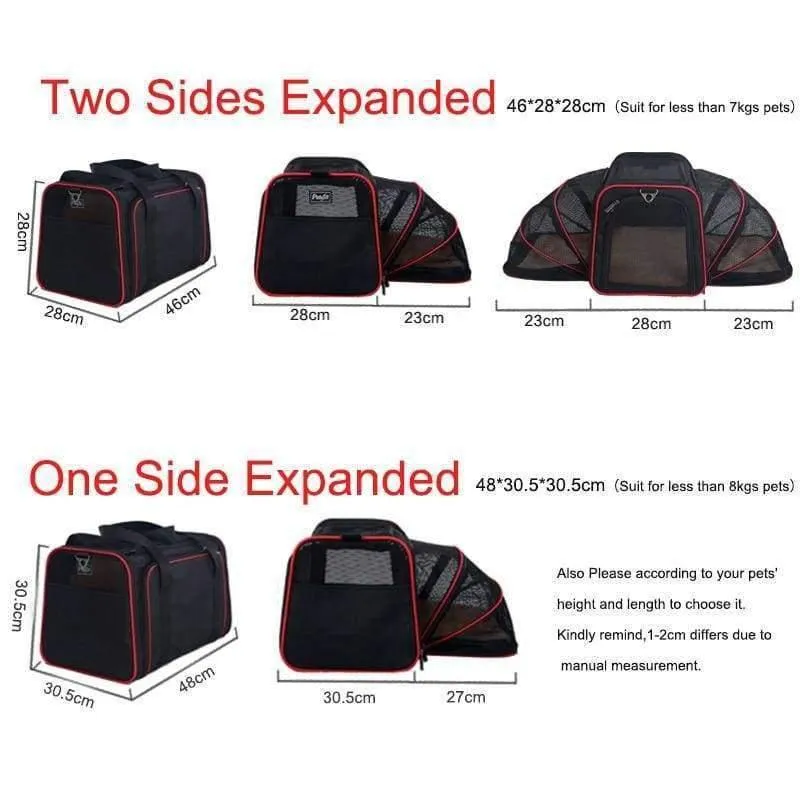 Rynx | Expandable portable pet dog car travel bag for small dogs Oxford breathable cat carrier outdoor car travel accessories