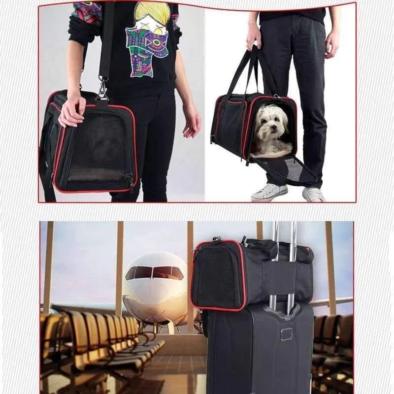Rynx | Expandable portable pet dog car travel bag for small dogs Oxford breathable cat carrier outdoor car travel accessories