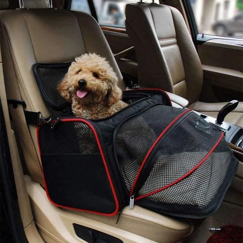 Rynx | Expandable portable pet dog car travel bag for small dogs Oxford breathable cat carrier outdoor car travel accessories