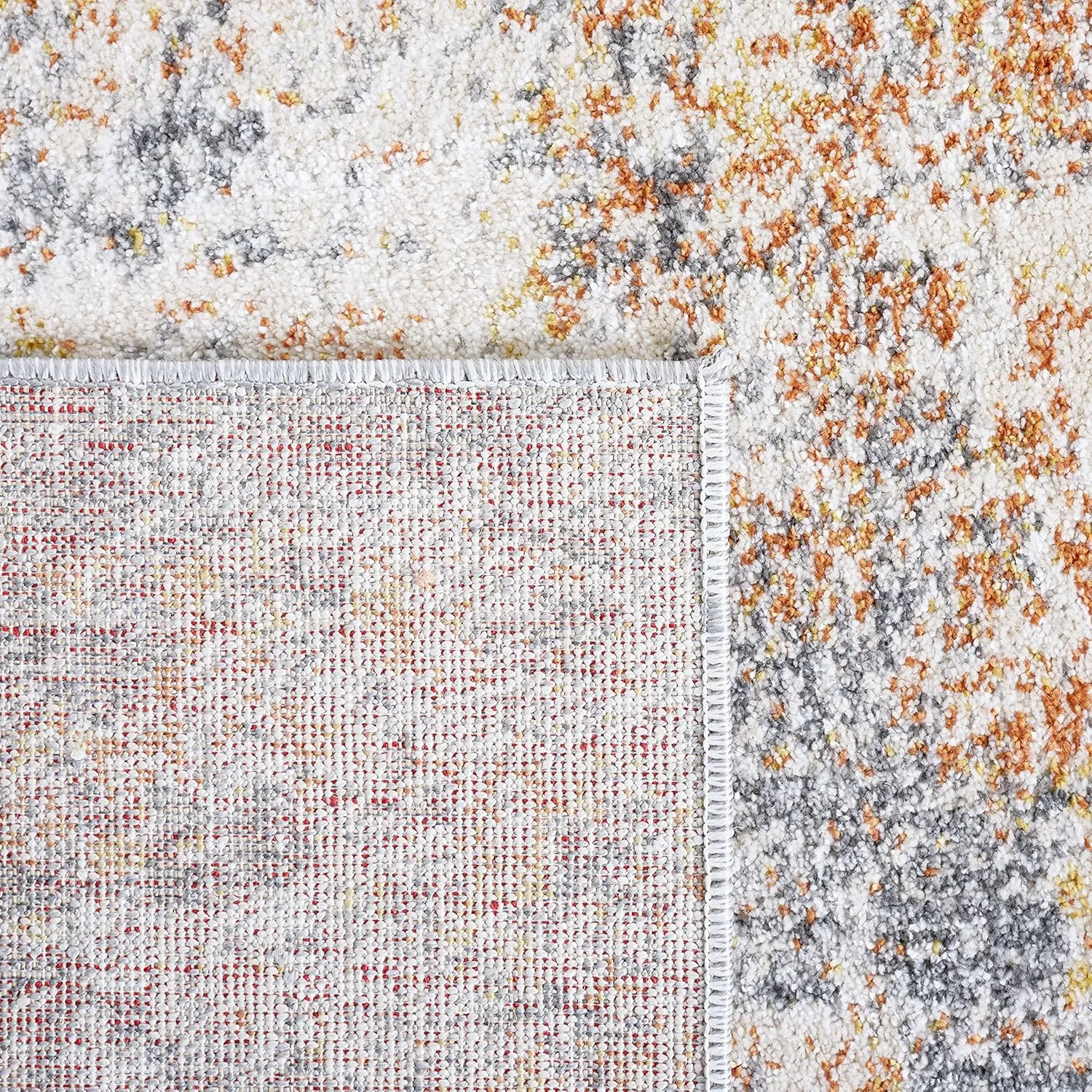 SAFAVIEH Aston Collection Area Rug - 9' x 12', Grey & Gold, Modern Abstract Design, Non-Shedding & Easy Care, Ideal for High Traffic Areas in Living Room, Bedroom (ASN710G)