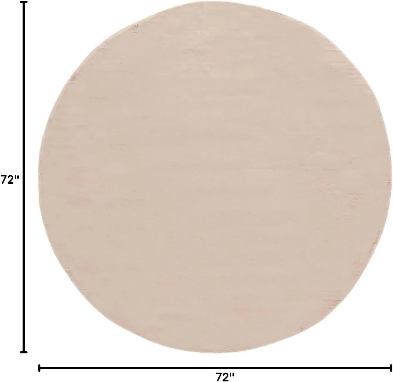 SAFAVIEH Faux Rabbit Fur Collection Area Rug - 6' Round, Beige, Solid Design, Non-Shedding & Easy Care, Machine Washable Ideal for High Traffic Areas in Living Room, Bedroom (FRF976B)