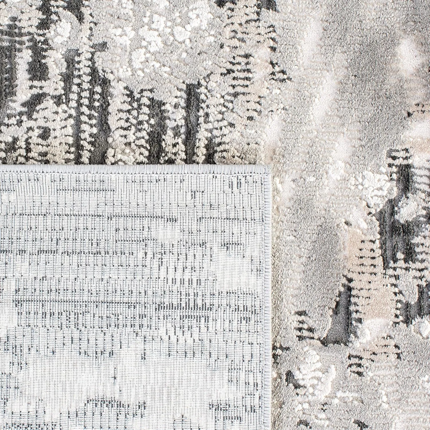 SAFAVIEH Invista Collection Area Rug - 5'3" x 7'6", Ivory & Grey, Modern Abstract Design, Non-Shedding & Easy Care, Ideal for High Traffic Areas in Living Room, Bedroom (INV638A)