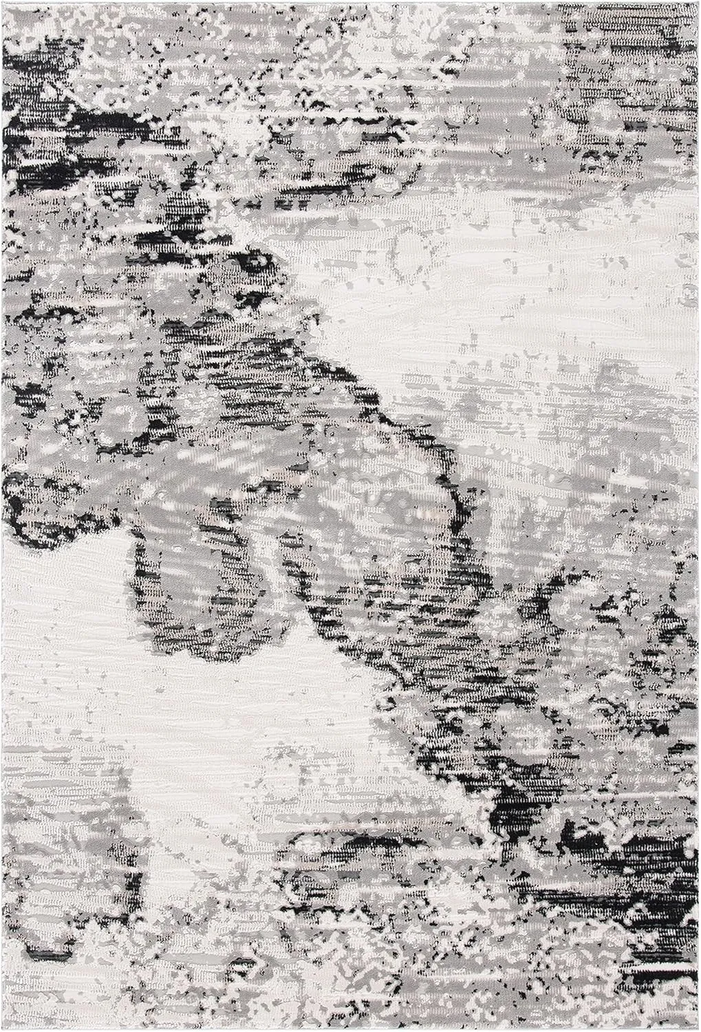 SAFAVIEH Invista Collection Area Rug - 5'3" x 7'6", Ivory & Grey, Modern Abstract Design, Non-Shedding & Easy Care, Ideal for High Traffic Areas in Living Room, Bedroom (INV638A)
