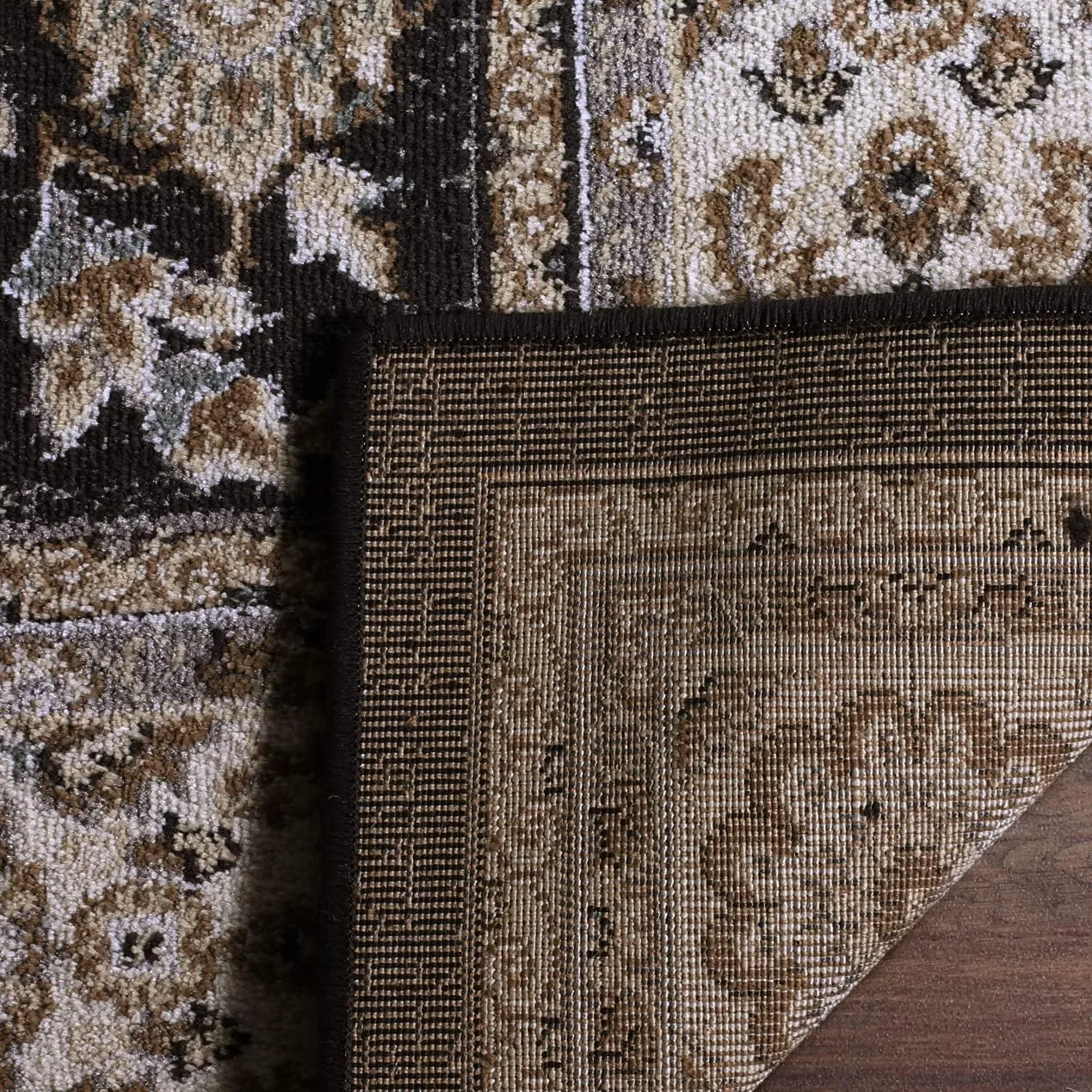 SAFAVIEH Lyndhurst Collection Runner Rug - 2'3" x 8', Anthracite & Cream, Traditional Oriental Design, Non-Shedding & Easy Care, Ideal for High Traffic Areas in Living Room, Bedroom (LNH340D)