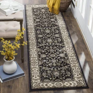 SAFAVIEH Lyndhurst Collection Runner Rug - 2'3" x 8', Anthracite & Cream, Traditional Oriental Design, Non-Shedding & Easy Care, Ideal for High Traffic Areas in Living Room, Bedroom (LNH340D)