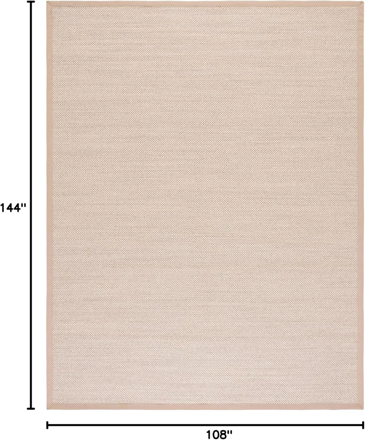 SAFAVIEH Natural Fiber Collection Area Rug - 9' x 12', Marble & Linen, Border Sisal Design, Easy Care, Ideal for High Traffic Areas in Living Room, Bedroom (NF143B)