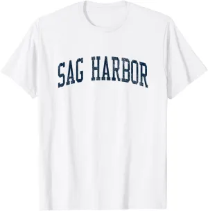 Sag Harbor NY Vintage Athletic Sports JSN2 Navy Print T-Shirt