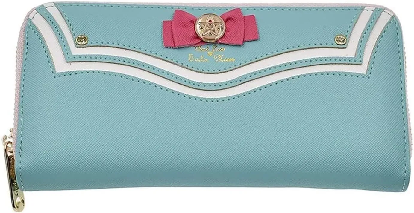 Sailor Moon Kawaii Women Wallet PU Leather Long Credit Card Case Holder Cellphone Pouch Girls Zipper Coins Purse (Green)