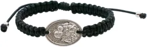 Saint Joseph Medal on Woven Black Cord Bracelet | Adjustable Fit | Patron Saint of Fathers | Great Catholic Gift for Confirmation and Graduation | Christian Jewelry
