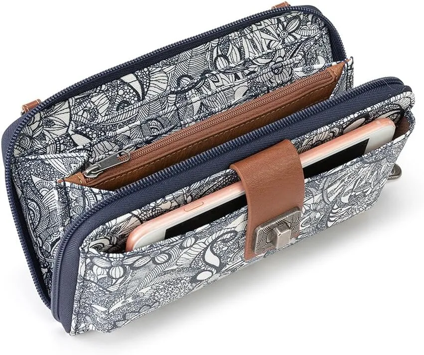 Sakroots Artist Circle Smartphone Crossbody in Coated Canvas, Detachable Wristlet Strap