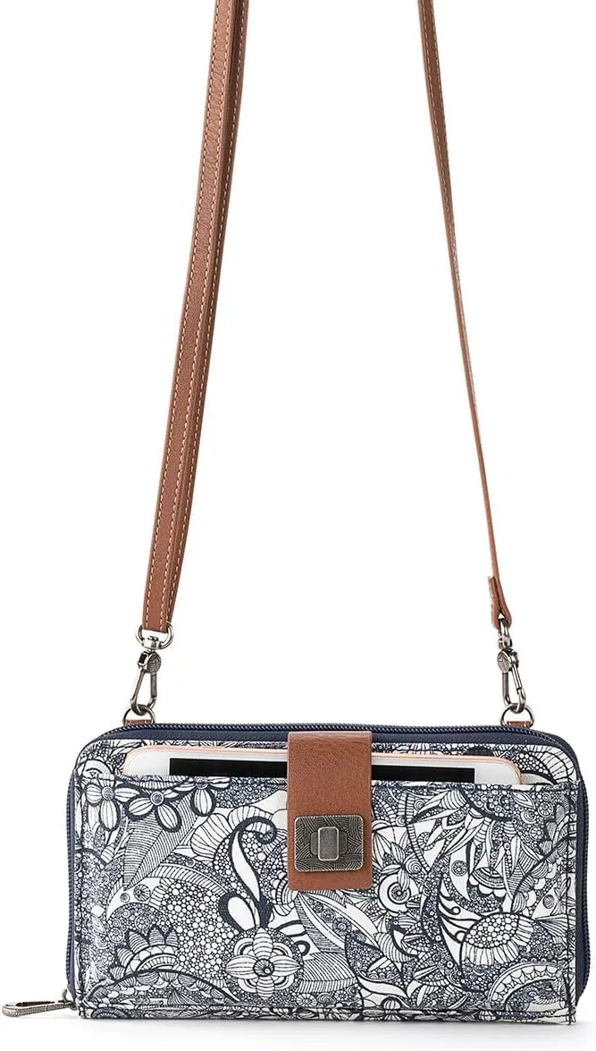 Sakroots Artist Circle Smartphone Crossbody in Coated Canvas, Detachable Wristlet Strap