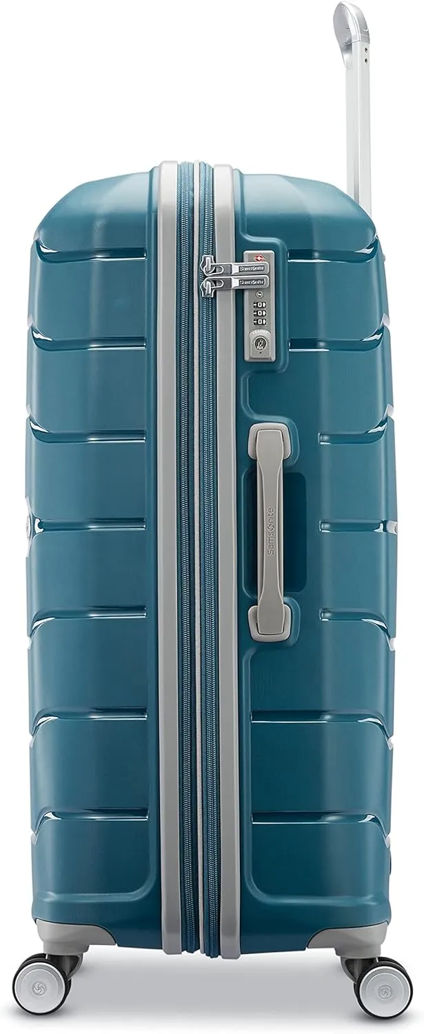 Samsonite Freeform Hardside Expandable with Double Spinner Wheels, Checked-Large 28-Inch, Dark Teal